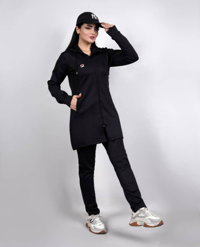 ست مانتو شلوار پارجه غواصی مدل فیلا